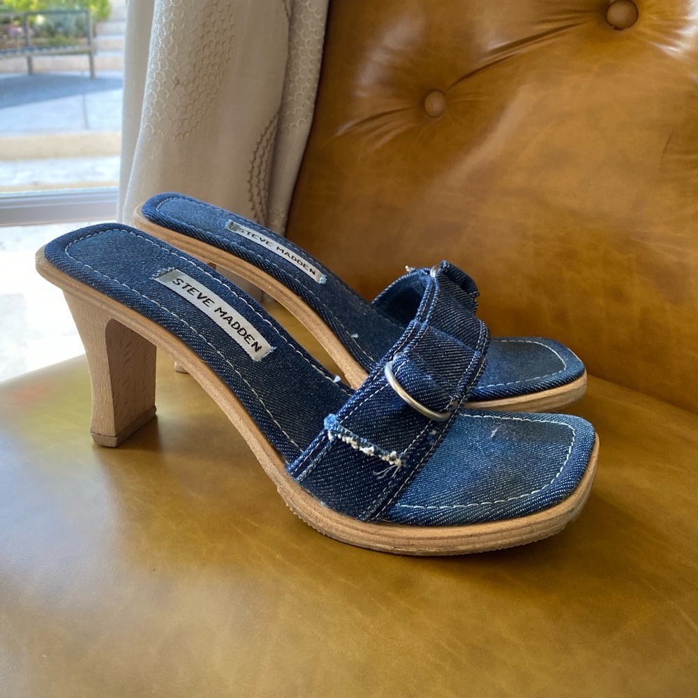 Steve Madden Denim Heeled Sandal